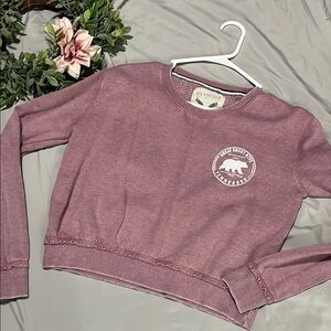 US Vintage Purple Crewneck Sweater Soft Cotton-Blend Crop